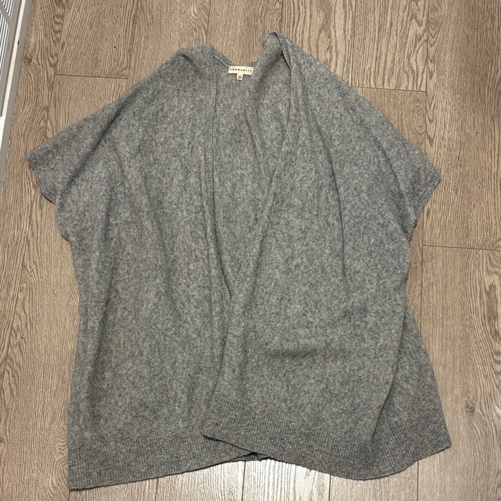 Community Gray Knit Poncho/wrap
